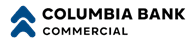 Columbia Bank Commercial logo with blue and black text and design.